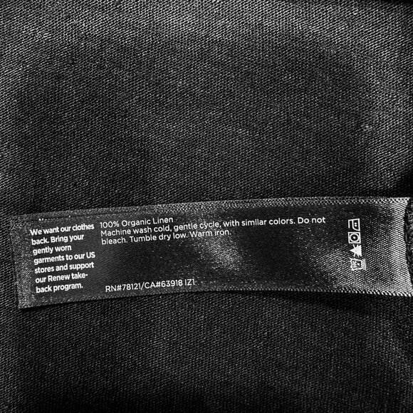 Eileen Fisher Black Organic Linen Jersey Long Tank Scoop Neck Women's Size L - Picture 10 of 10